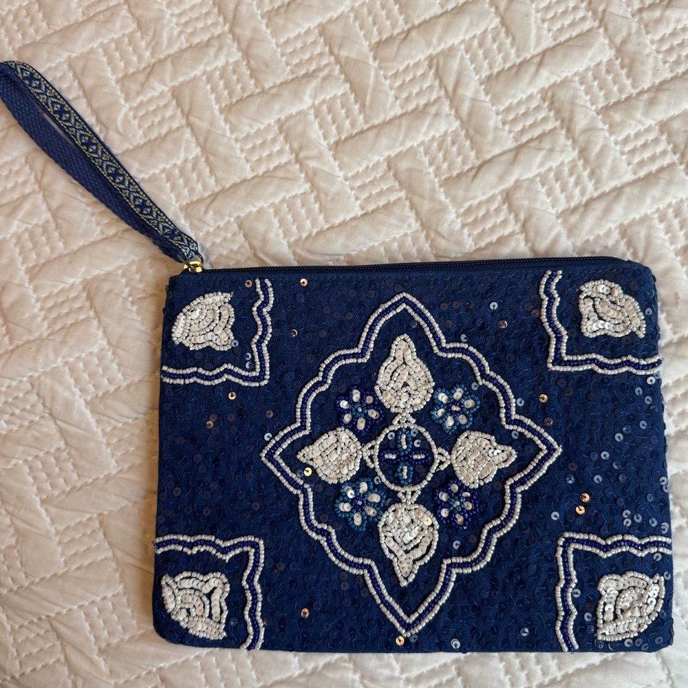 America & Beyond Beaded Clutch